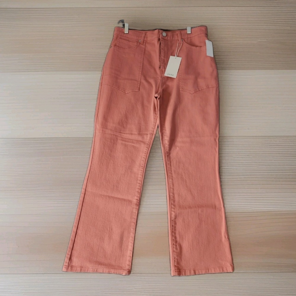 NWT‎ Joie Womens Straight Leg Denim Pink Hippie Boho Relaxed Comfort Jeans Sz 31
